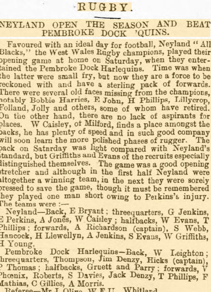 1910 match report