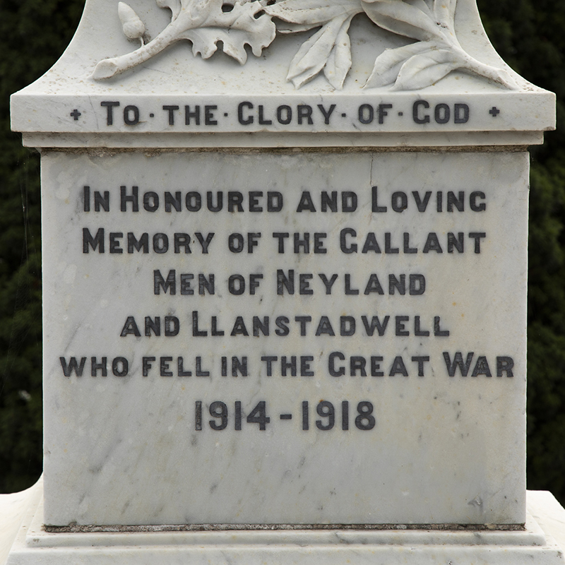 Plinth of war memorial