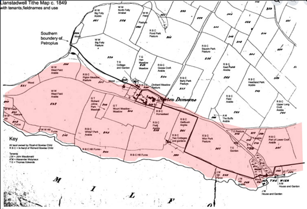 1849 Tithe Map of Llanstadwell Parish