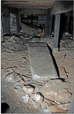 Tombstone discovered under the floor