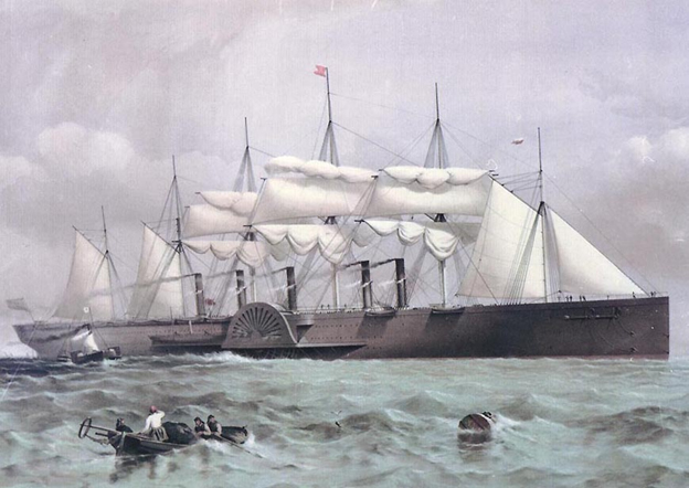 The Great Eastern under steam & sail