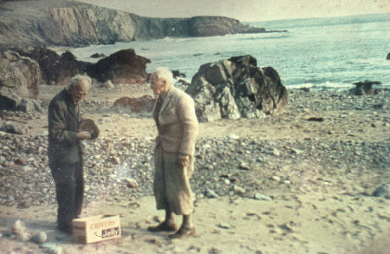 Frank &  Bertram beachcombing in their 70s