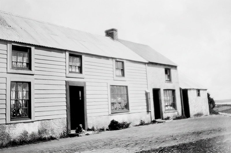 Ridge Cottage, c.1910 -- note fine display of tins in the window of the grocery shop